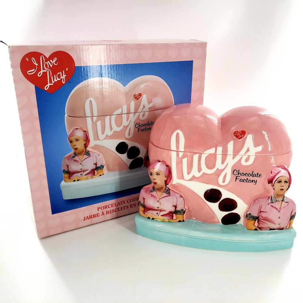 Kurt S. Adler I I Love Lucy Chocolate Factory Cookie Jar New w/ Small Chip READ